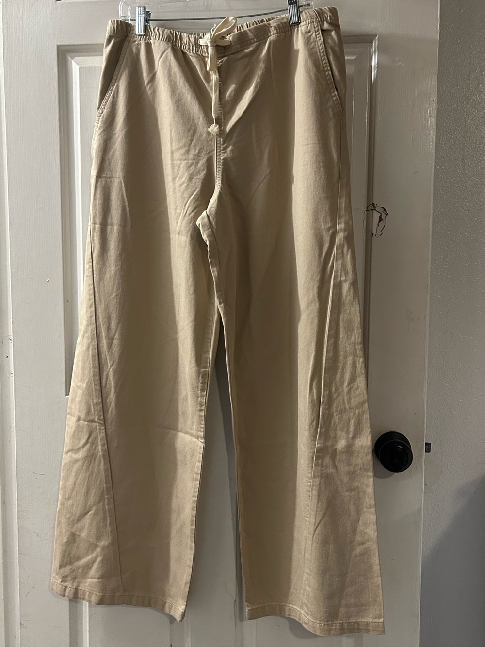 Roxy Women's Khaki Wide-Leg Chinos in Beige
